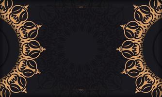 zwarte sjabloon voor spandoek met luxe ornamenten en plaats voor uw ontwerp. uitnodigingskaartontwerp met vintage patronen. vector