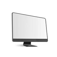 vectorillustratie van een zwarte monitor. moderne monitor op metalen voet. afzonderlijk op een witte achtergrond. vector