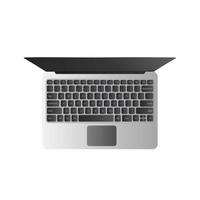 open moderne laptop, bovenaanzicht, vectorillustratie vector