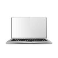 realistische laptop 90 graden kantelen geïsoleerd op een witte achtergrond. computer laptop met leeg scherm. lege ruimte om te kopiëren op een moderne mobiele computer. vector