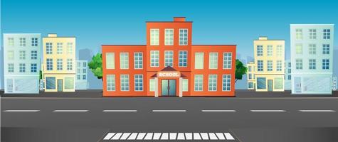 school in de stad vectorillustratie. vector