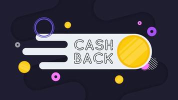 cashback-banner. gouden munten. compositie rond het thema geld terug en cashback. vector. vector