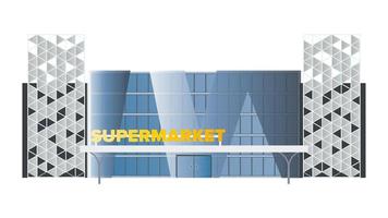 grote moderne supermarkt geïsoleerd op een witte achtergrond. stijlvolle supermarkt vector. vector