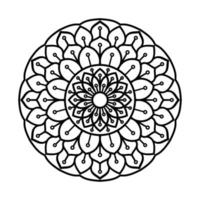 zwart-witte bloemenmandala kleurplaat vector