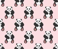 schattige panda op roze achtergrond vector