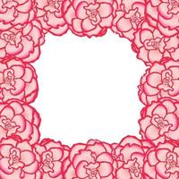 roze begoniabloem, picotee eerste liefdesrand. vector