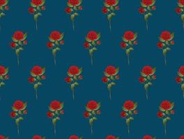 rood rozenboeket op indigoblauwe achtergrond vector