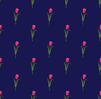 roze tulpen op marineblauwe achtergrond vector