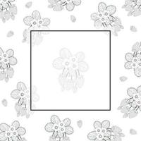 aardbei en bloem overzicht banner op witte achtergrond vector