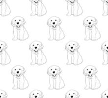 labrador golden retriever hond naadloos op witte achtergrond vector