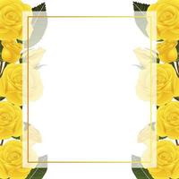 gele roos bloem banner kaartrand vector