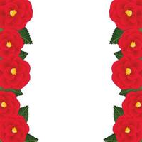 rode camellia bloem frame border.vector afbeelding. vector