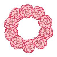roze begoniabloem, picotee eerste liefdeskrans. vector