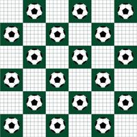 voetbal bal groen wit schaakbord diamant achtergrond vector