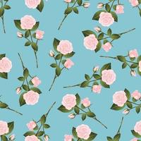 roze rozenboeket op blauwe achtergrond vector