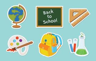 terug naar school stickerset vector