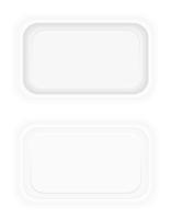 witte plastic container verpakking voor voedsel vectorillustratie vector