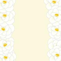 witte camellia bloemenrand vector