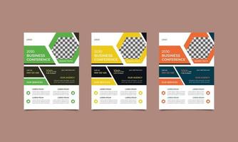 creatieve conferentie brochure flyer ontwerp lay-out sjabloon. vector