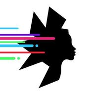 logo vrouw silhouet, modern kapsel conceptontwerp, hoofd, gezicht logo gebruik voor schoonheidssalon, spa, cosmetica, vector geïsoleerd op witte achtergrond