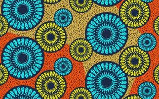 Afrikaanse wax print stof achtergrond, etnische handgemaakte sieraad voor uw ontwerp, afro etnische bloemen en tribale motieven geometrische elementen. vector textuur, afrika kleurrijke textiel ankara mode-stijl