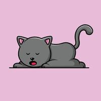 schattige kat slapende cartoon vector pictogram illustratie. dierlijke pictogram concept geïsoleerde premie vector. platte cartoonstijl