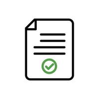 documenttekst met één pictogram voor checklist. vector