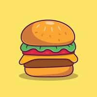 hamburger illustratie platte cartoon stijl vector