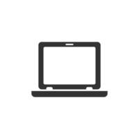 platte laptop pictogram geïsoleerd op een witte achtergrond. vectoreps10 vector