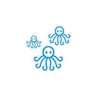 drie octopus pictogram symbool ontwerp vector. vector