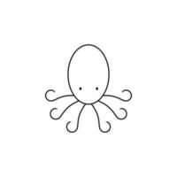 lijn pictogram eenvoudige octopus geïsoleerd op een witte achtergrond. vector