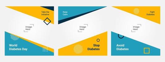 post banner stop diabetes ontwerpsjabloon instellen vector