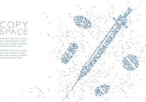 abstracte geometrische cirkel dot molecuul deeltje patroon spuit en drug vorm, vr technologie internet verslaving concept blauwe kleur illustratie geïsoleerd op een witte achtergrond met kopie ruimte, vector