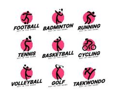 set van sport pictogrammen toernooi, sport club logo concept. abstracte sport symbool ontwerp vectorillustraties vector