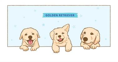 cartoon golden retriever afbeelding achtergrond frame vector