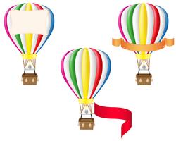 hete luchtballon en lege banner vectorillustratie vector
