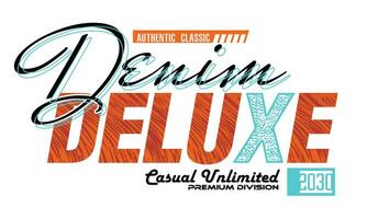 denim deluxe belettering handen typografie grafisch ontwerp in vectorillustratie. vector