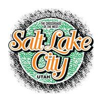 Salt Lake City belettering handen typografie grafisch ontwerp in vectorillustratie. vector