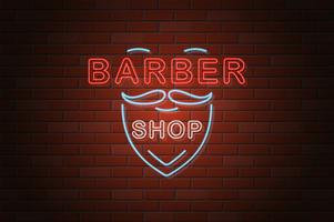 gloeiende neon uithangbord Kapper winkel vectorillustratie vector