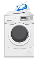iconen zijn een wasmachine en een strijkijzer vector