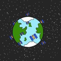 satelliet in een baan om de aarde vector