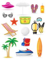 set van strand iconen vector illustratie