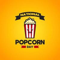 nationale popcorn dag thema cartoon icoon vector