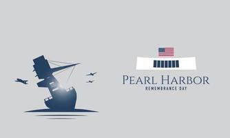 Pearl Harbor herdenkingsdag achtergrond. vector