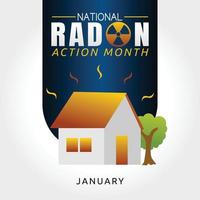 nationale radon actie maand vectorillustratie. geschikt voor wenskaartposter en spandoek. vector