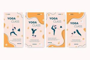 yoga en meditatie verhalen bewerkbaar van vierkante achtergrond geschikt voor sociale media, ig feed, kaart, groeten, print en web internet advertenties vector