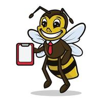 premium bijen mascotte ontwerp vector