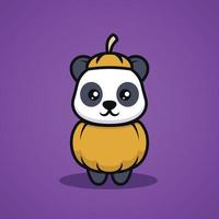 schattige panda met halloween kostuum vector