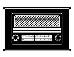 radio oud retro vintage pictogram stock vector illustratie zwart omtrek silhouet