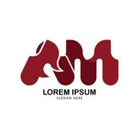 letter am logo met modern concept. ontwerp vector